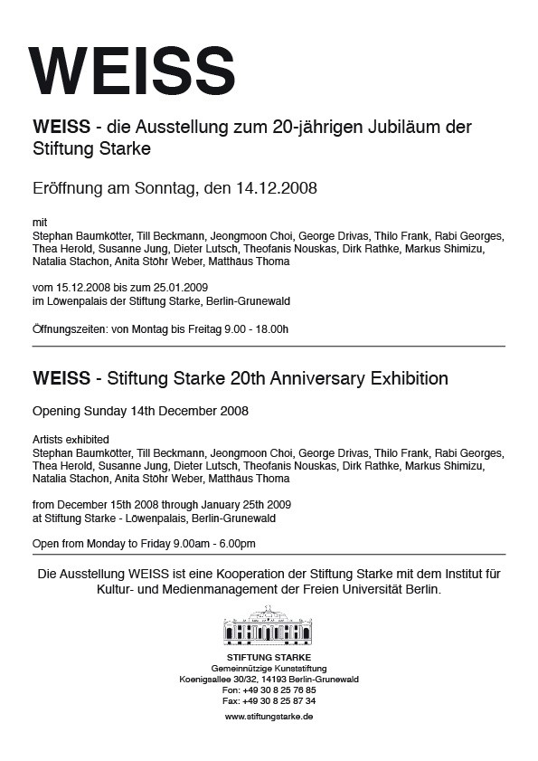 Weiss – 20 Jahre Stiftung Starke