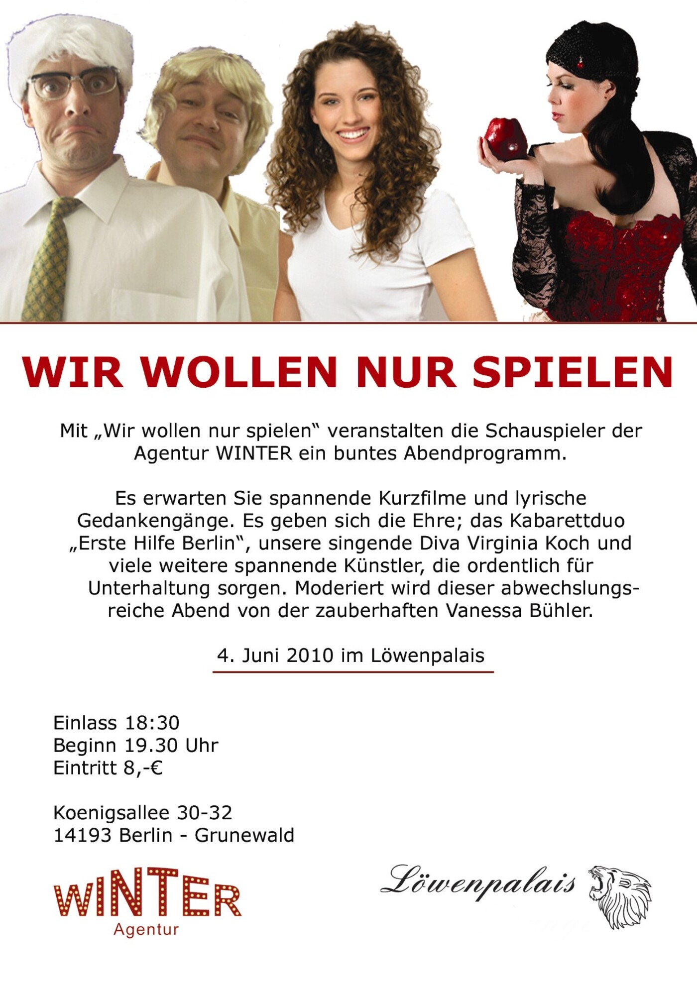 „Wir wollen nur spielen“– Agentur Winter Kabarettduo