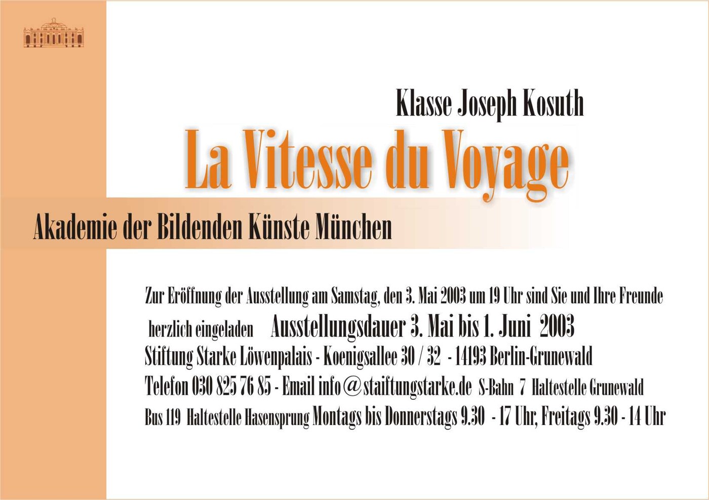 La Vitesse du Voyage (Die Widersprüche)